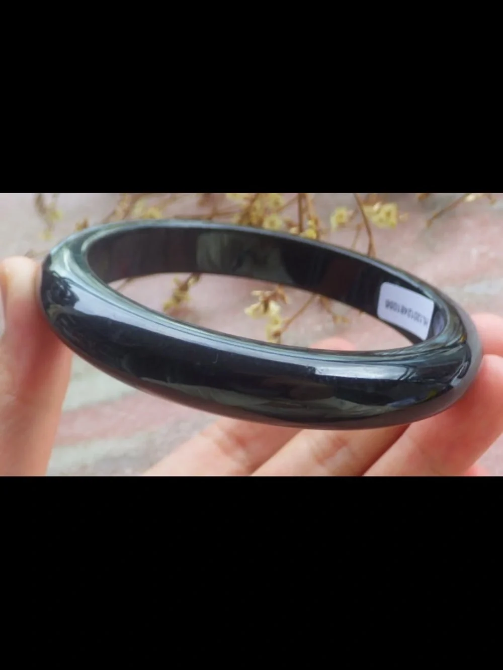Elegant black bangle Certificate Jadeite luck Bangle Bracelet 67mm 8.25 inches